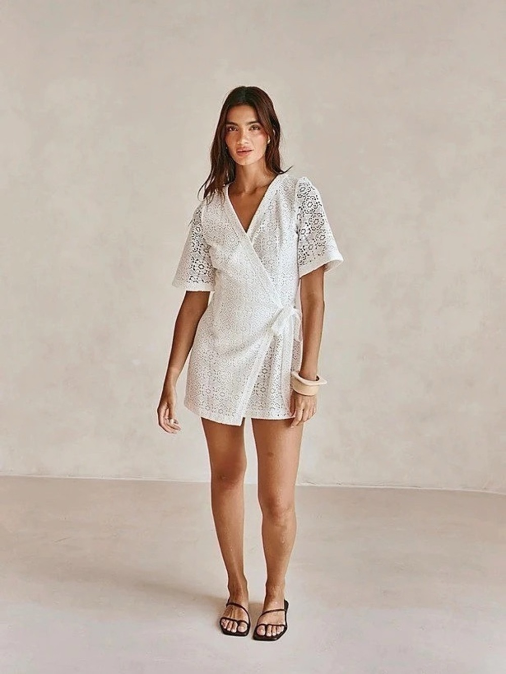 SABO White Wrap Mini Dress Like New